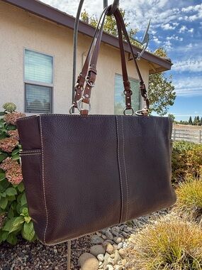 Coach Classic Dark Brown Leather Tote Shoulder Bag